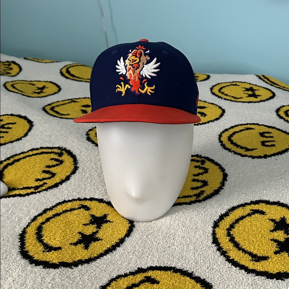 New Era Kids Cap with Embroidered Rooster - Navy and Red